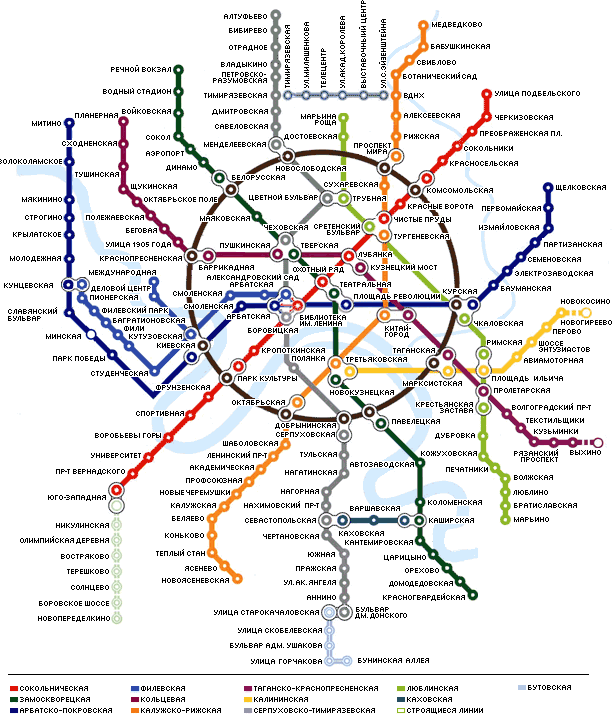 Карта метро Москвы / схема метро Москвы